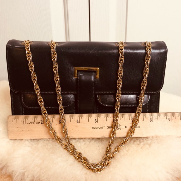 Vintage Block Navy Blue Adjustable Chain Handle Bag Size Small - Picture 3 of 15